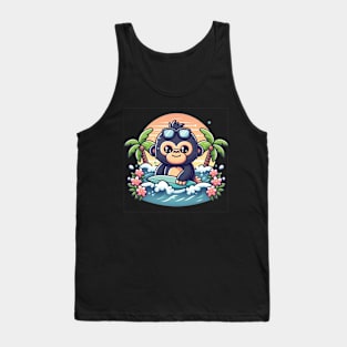 Cute Surfing Gorilla Tank Top